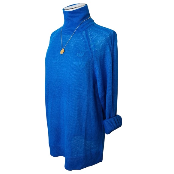 New ADIDAS ORIGINALS Women’s Wool Blend Blue Version Knit Sweater IL8535 Sz S - Picture 8 of 15